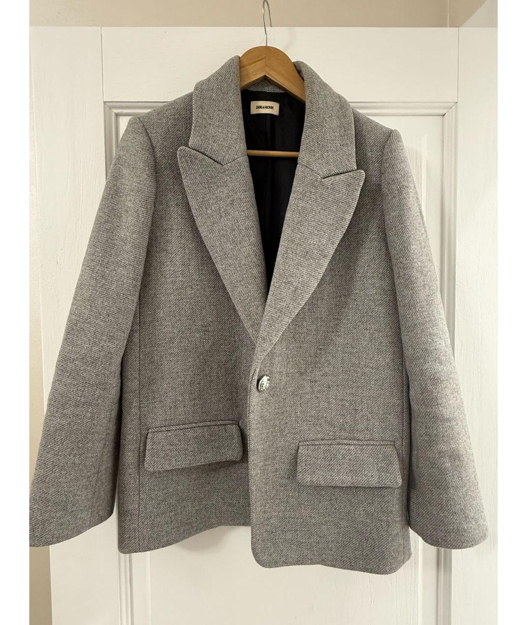 ZADIG & VOLTAIRE Серое шерстяное пальто, фото 5