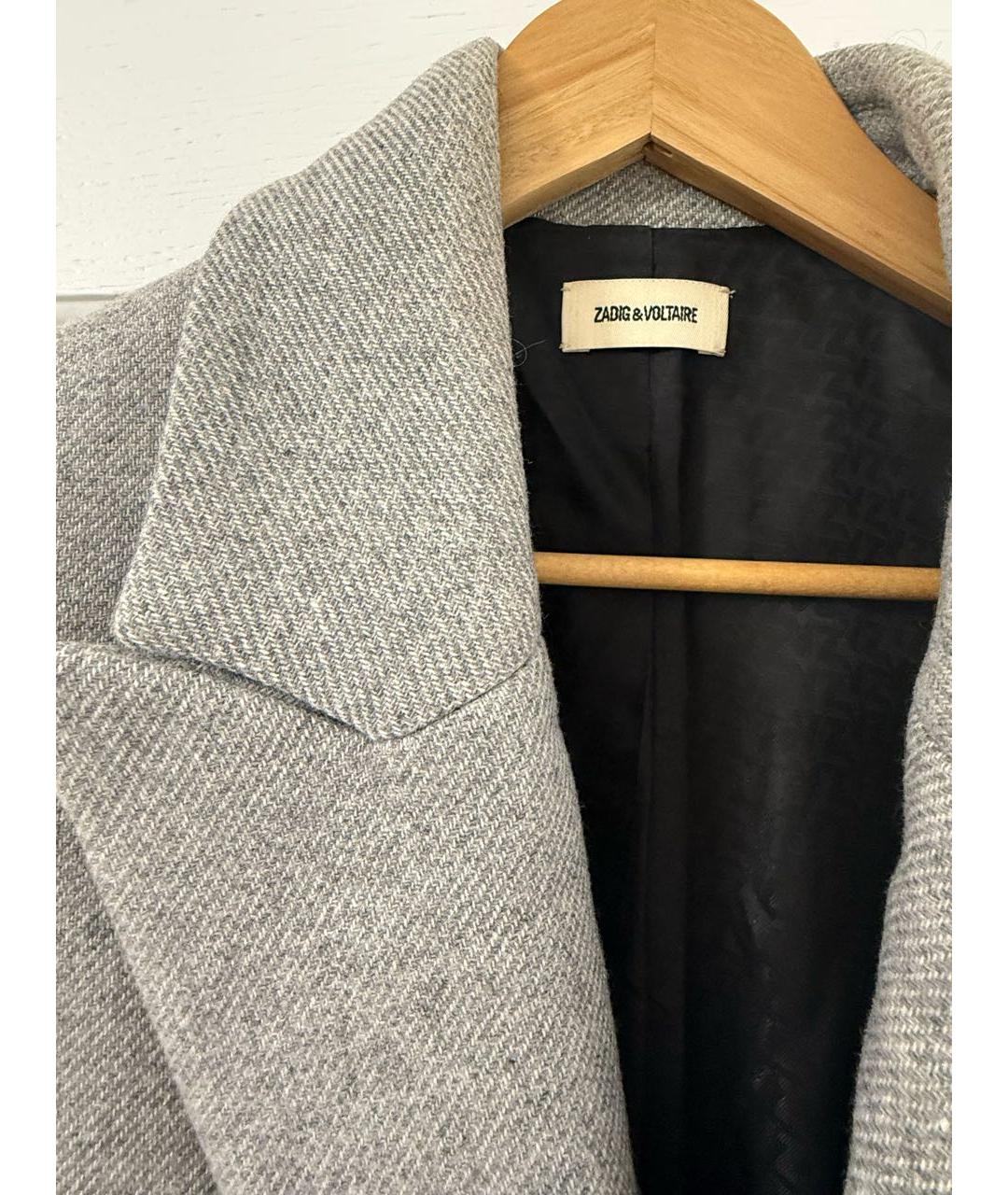 ZADIG & VOLTAIRE Серое шерстяное пальто, фото 3