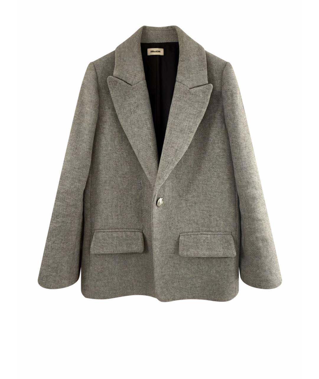 ZADIG & VOLTAIRE Серое шерстяное пальто, фото 1