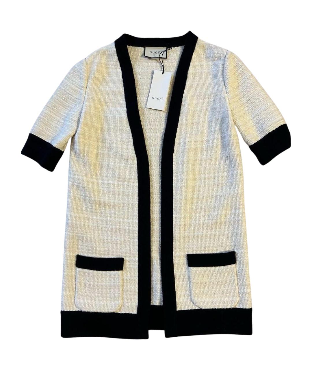 GUCCI Бежевый твидовый кардиган, фото 1