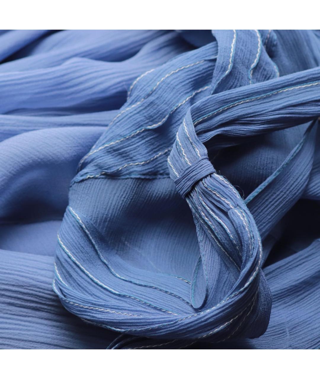 CHLOE Синее шелковое коктейльное платье, фото 5