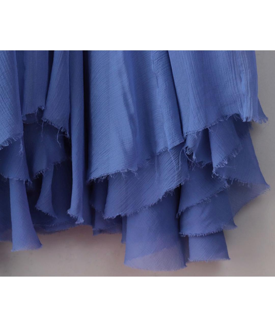 CHLOE Синее шелковое коктейльное платье, фото 7