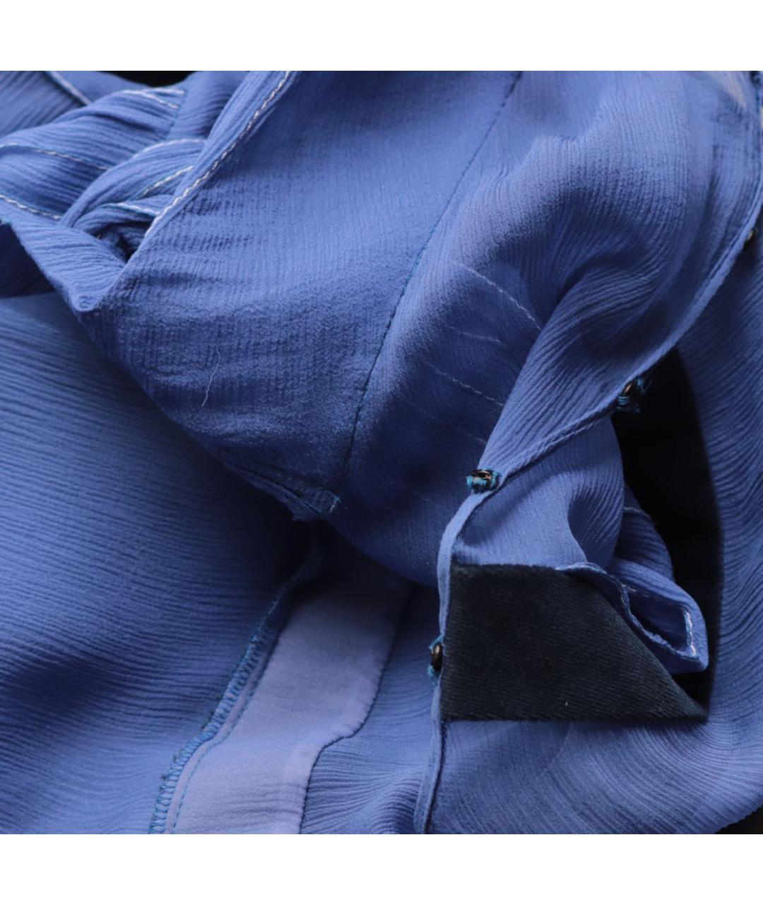 CHLOE Синее шелковое коктейльное платье, фото 8