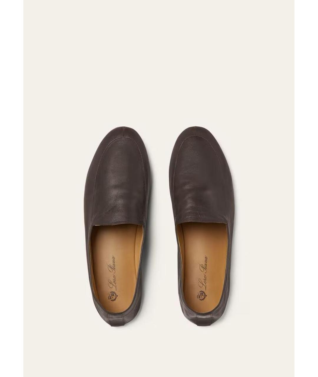 LORO PIANA Коричневые кожаные лоферы, фото 6