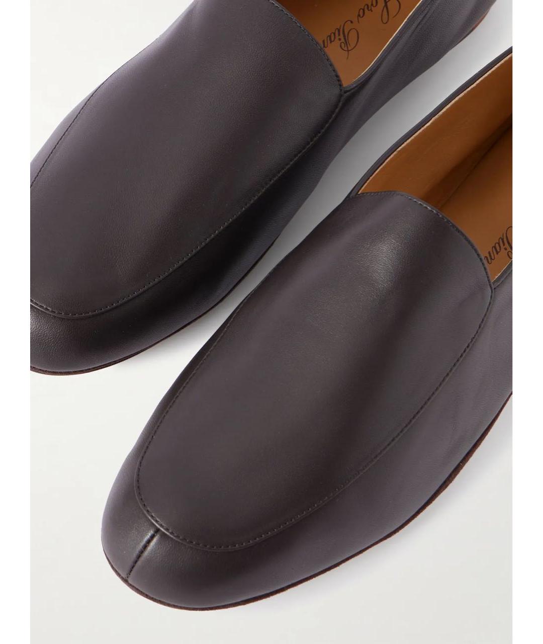 LORO PIANA Коричневые кожаные лоферы, фото 3