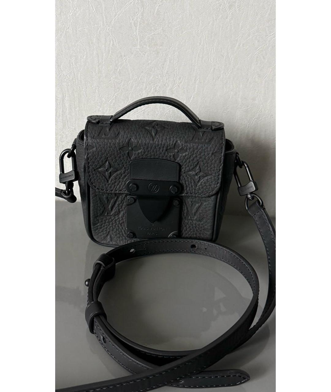 LOUIS VUITTON Черная кожаная сумка на плечо, фото 9