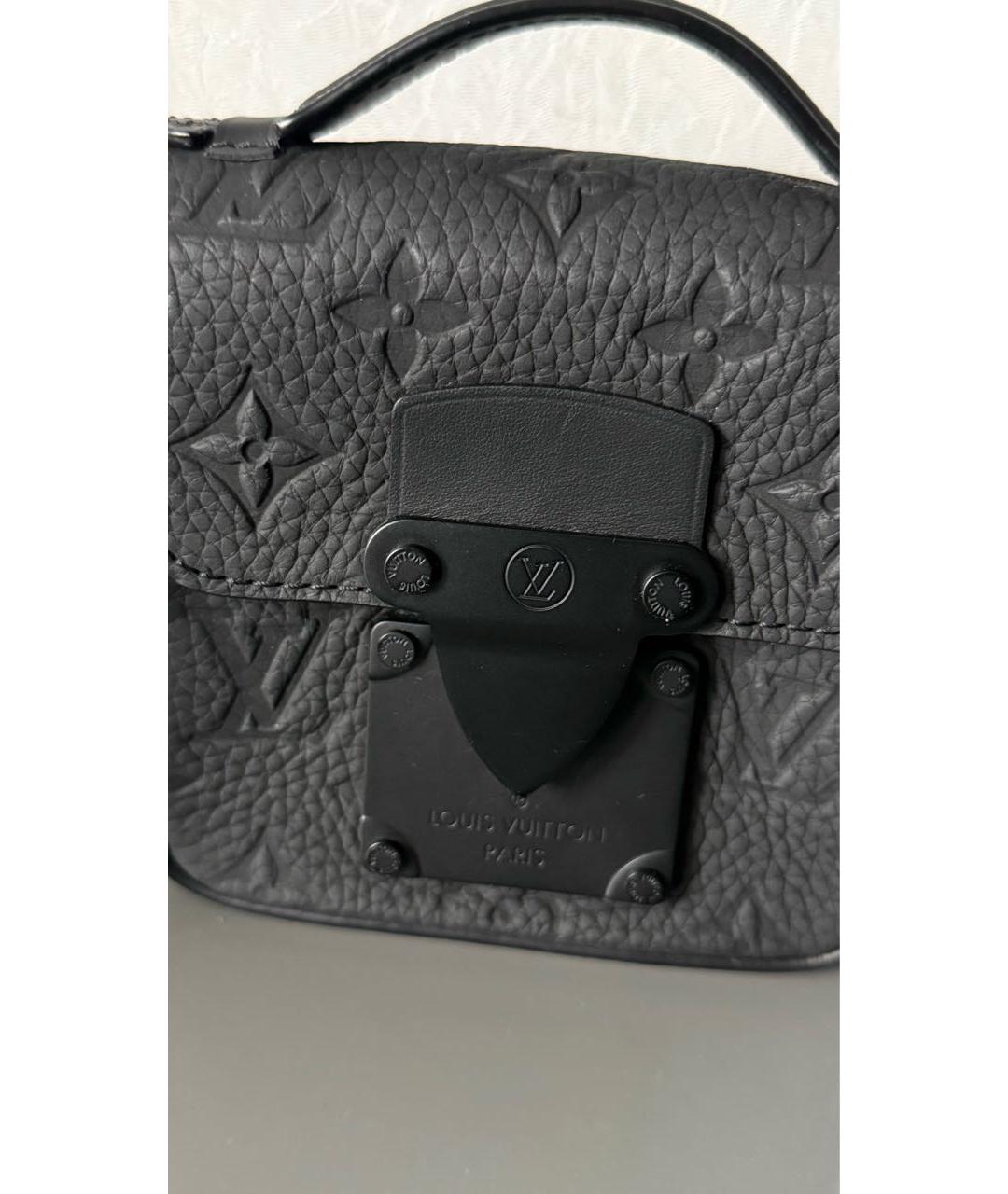 LOUIS VUITTON Черная кожаная сумка на плечо, фото 6