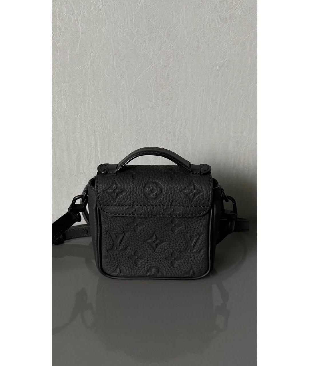 LOUIS VUITTON Черная кожаная сумка на плечо, фото 3