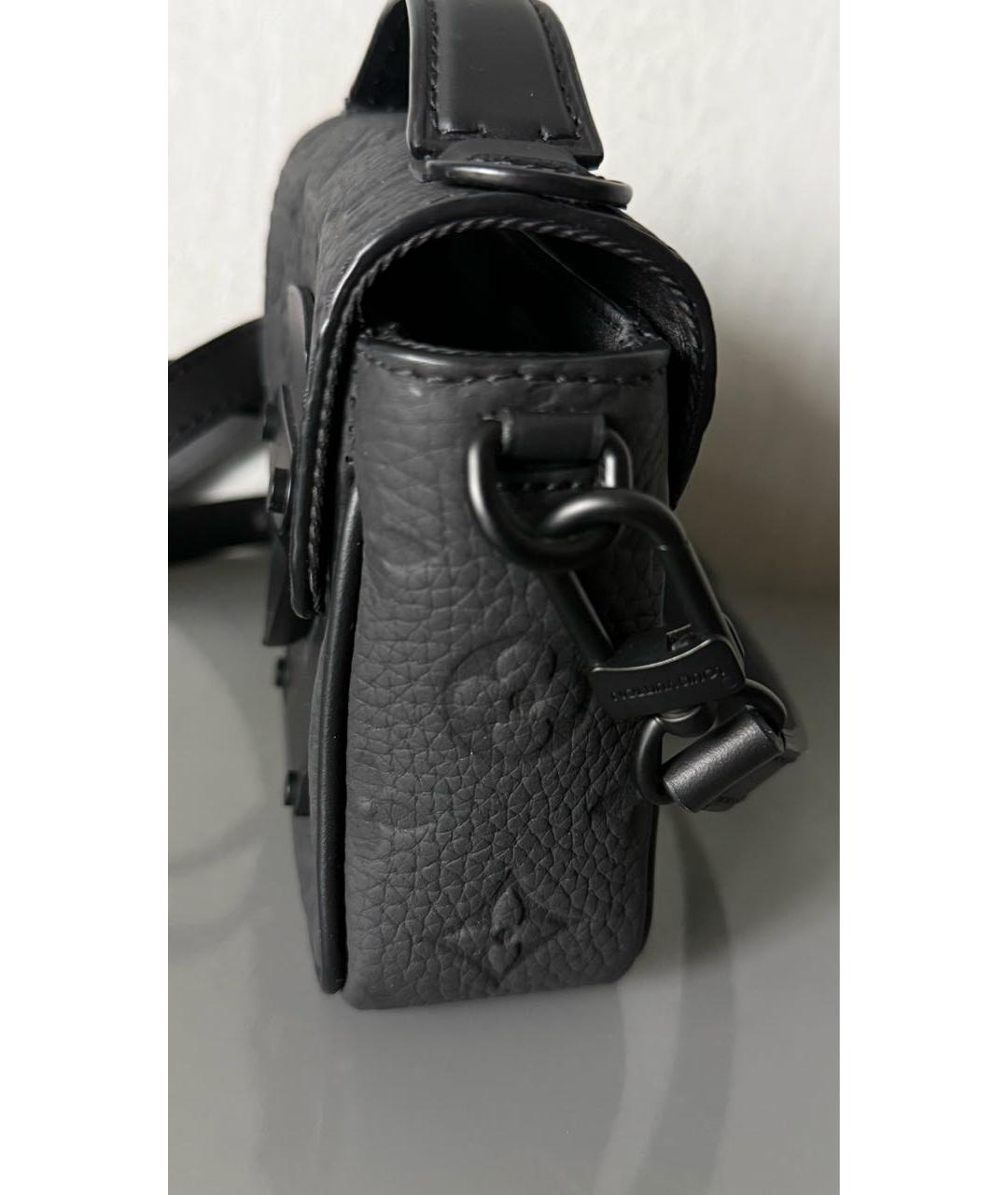 LOUIS VUITTON Черная кожаная сумка на плечо, фото 2