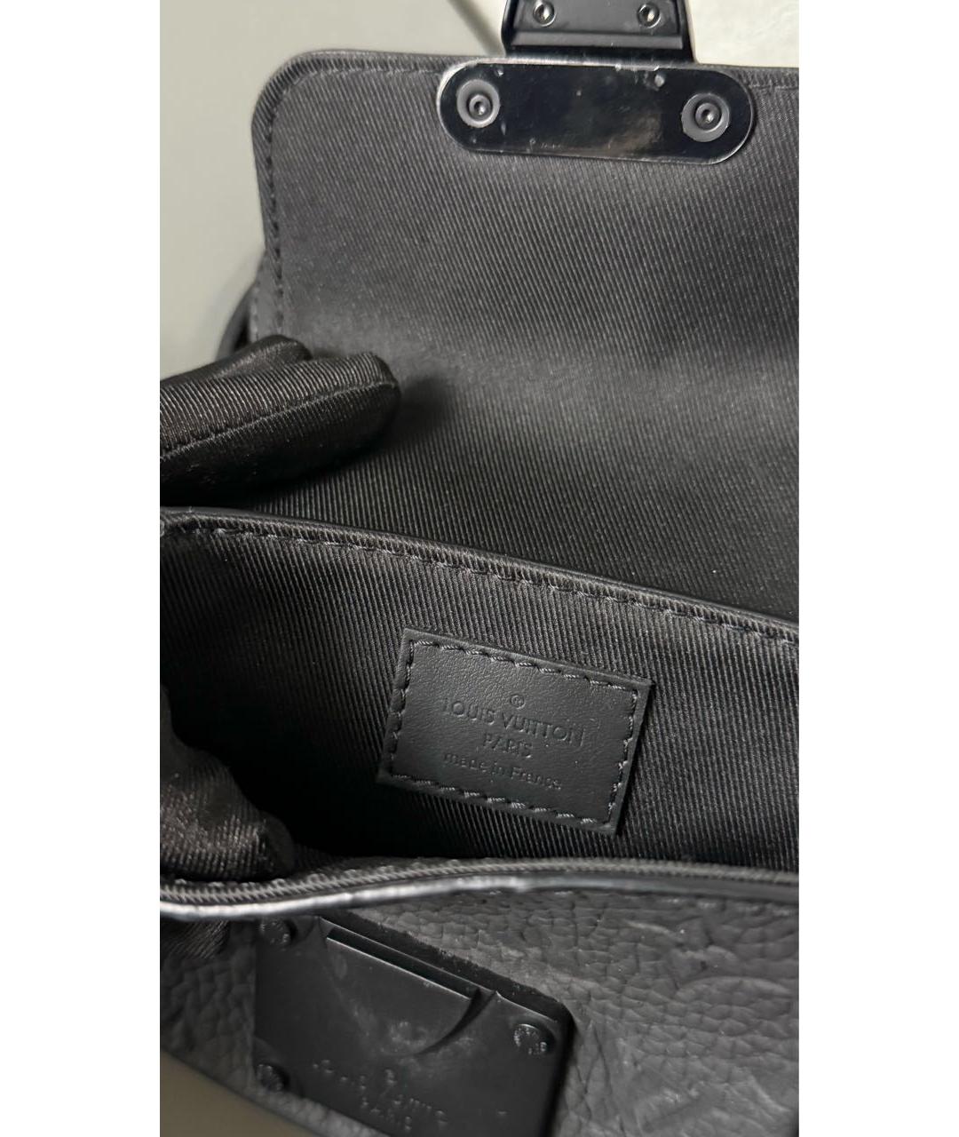 LOUIS VUITTON Черная кожаная сумка на плечо, фото 4