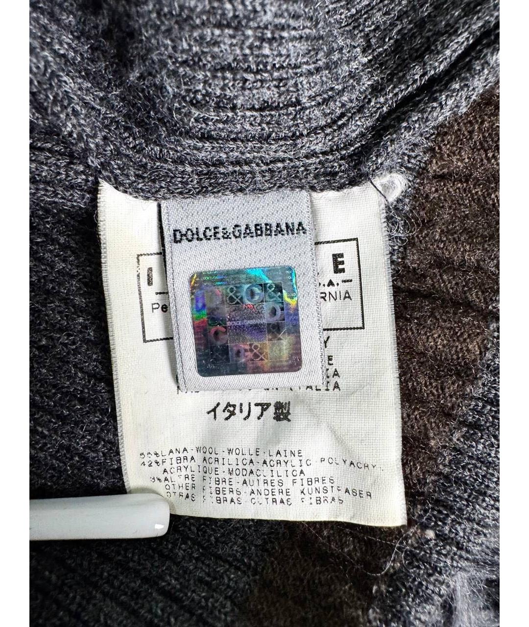 DOLCE&GABBANA Серая хлопковая водолазка, фото 5