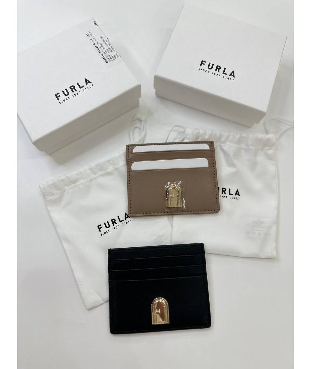 FURLA Черная кожаная визитница, фото 6