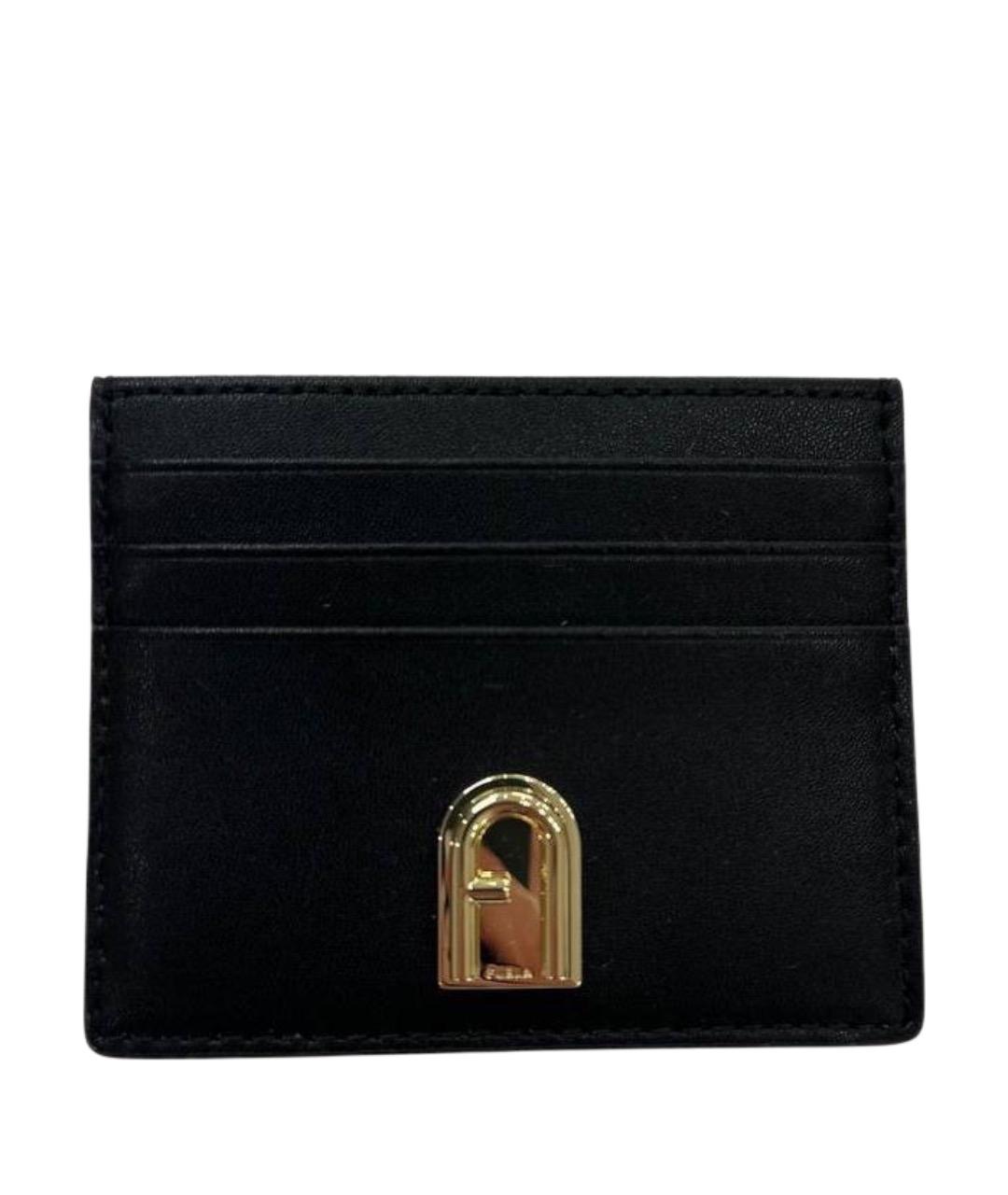 FURLA Черная кожаная визитница, фото 1