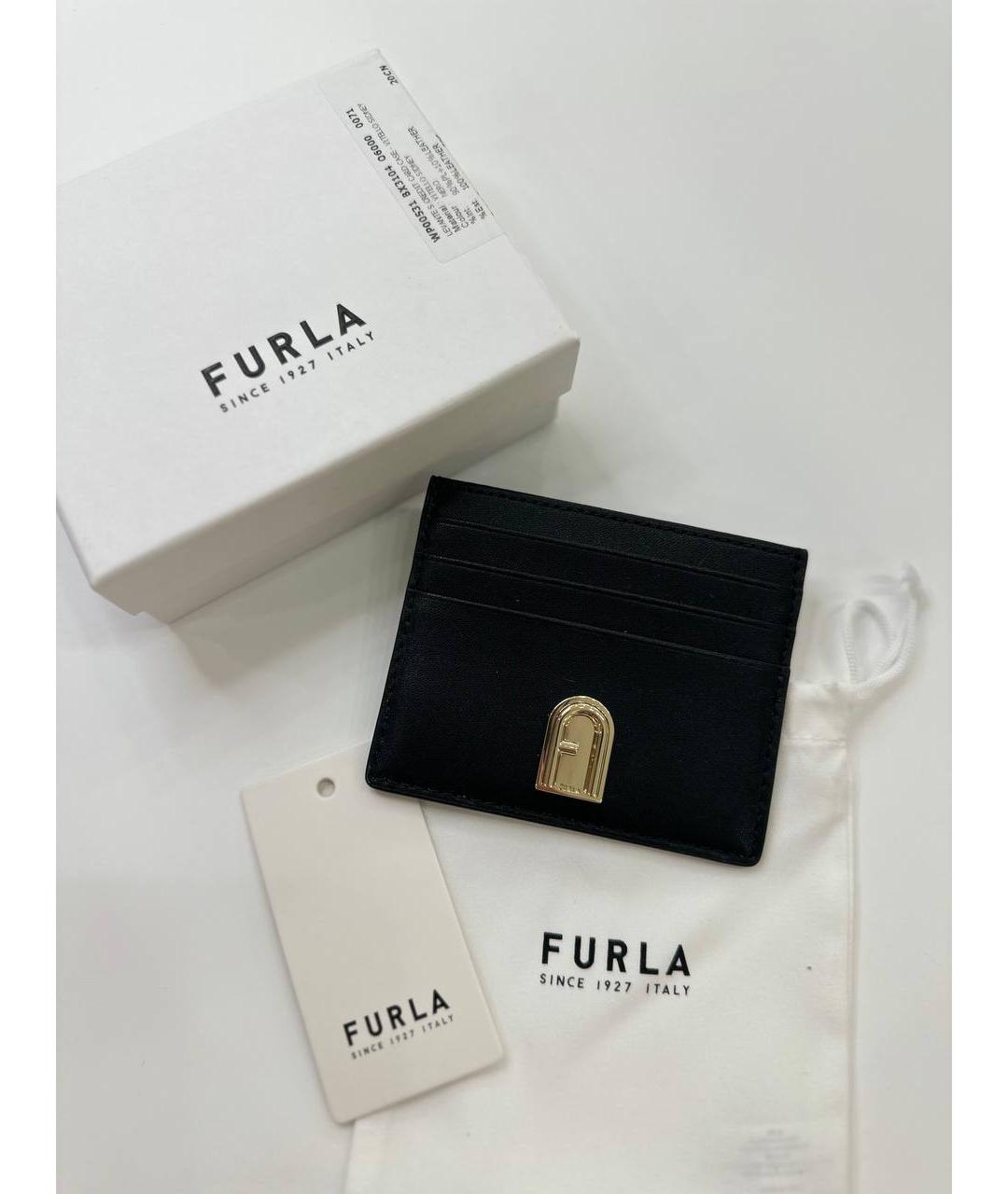 FURLA Черная кожаная визитница, фото 2