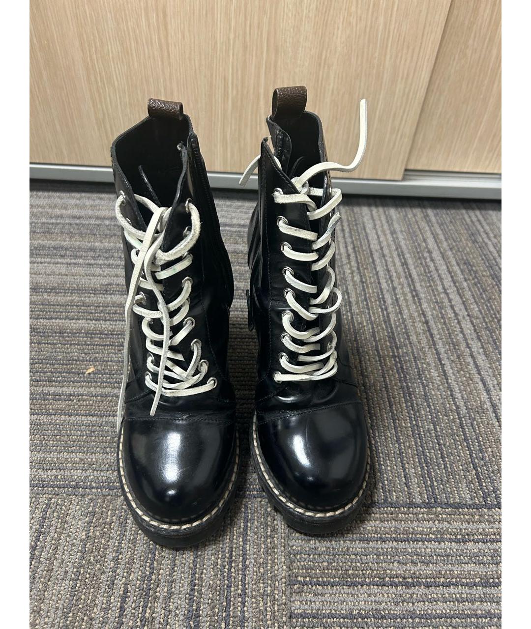 LOUIS VUITTON Черные кожаные ботильоны, фото 3