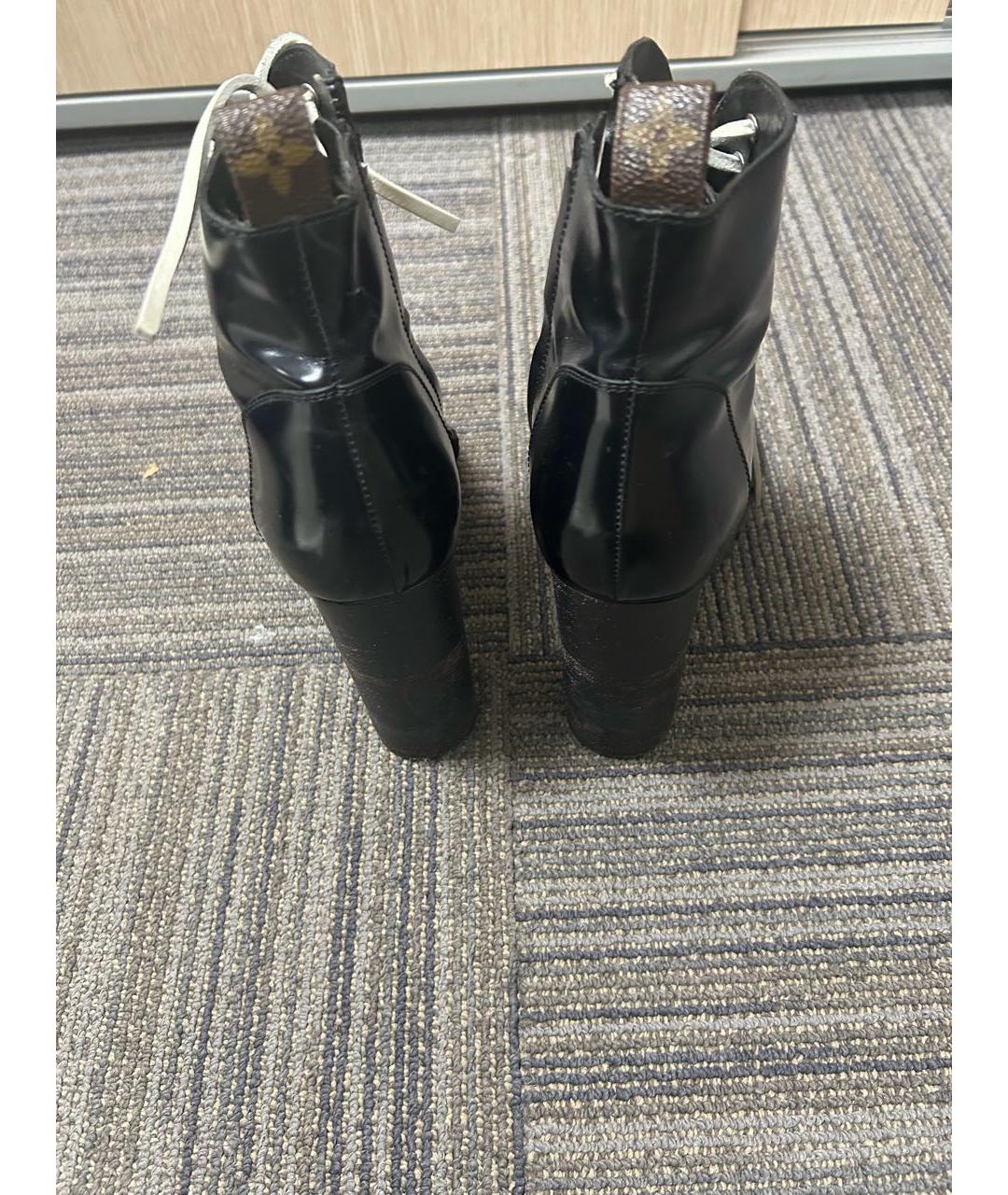 LOUIS VUITTON Черные кожаные ботильоны, фото 5