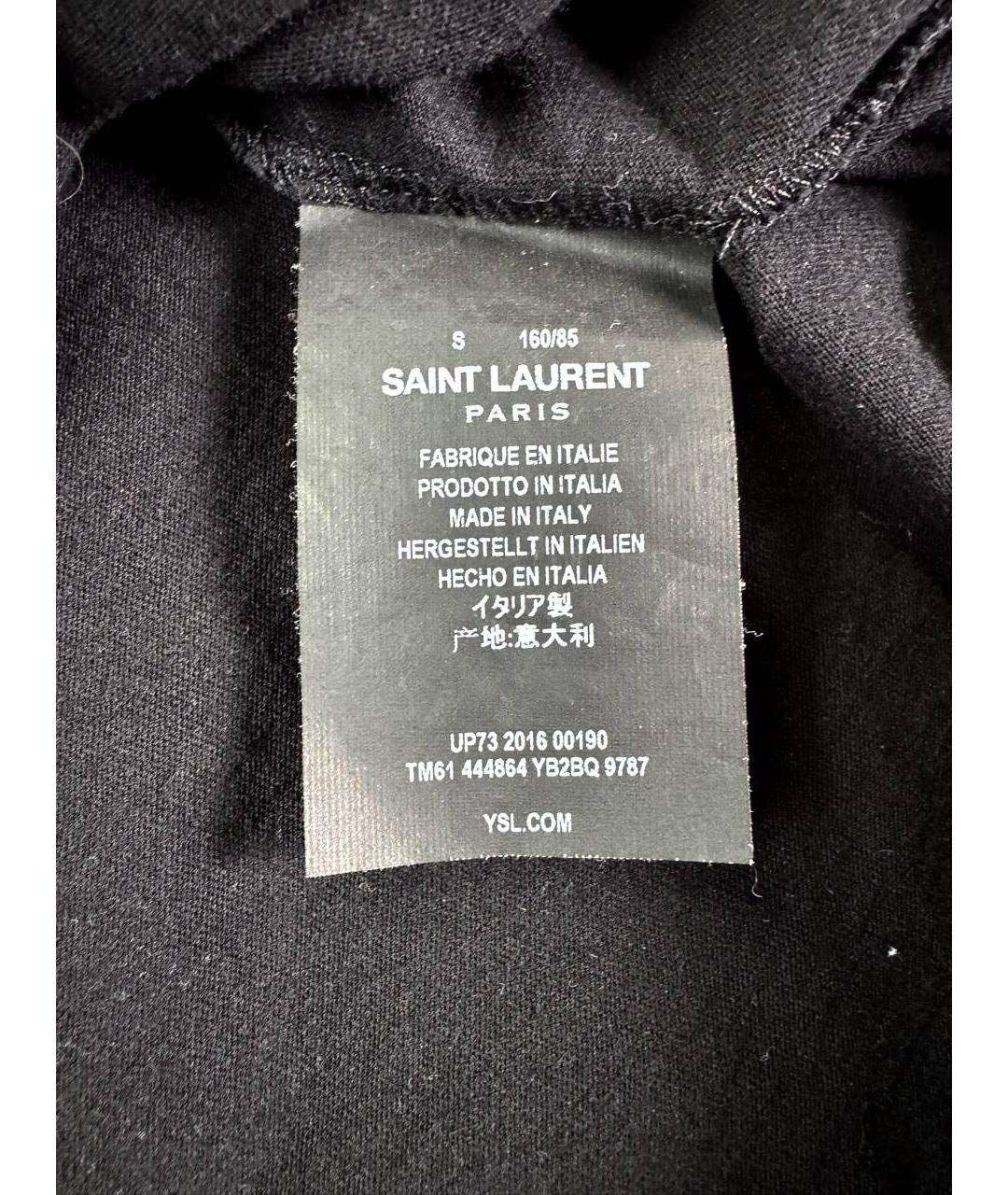 SAINT LAURENT Черная хлопковая майка, фото 5