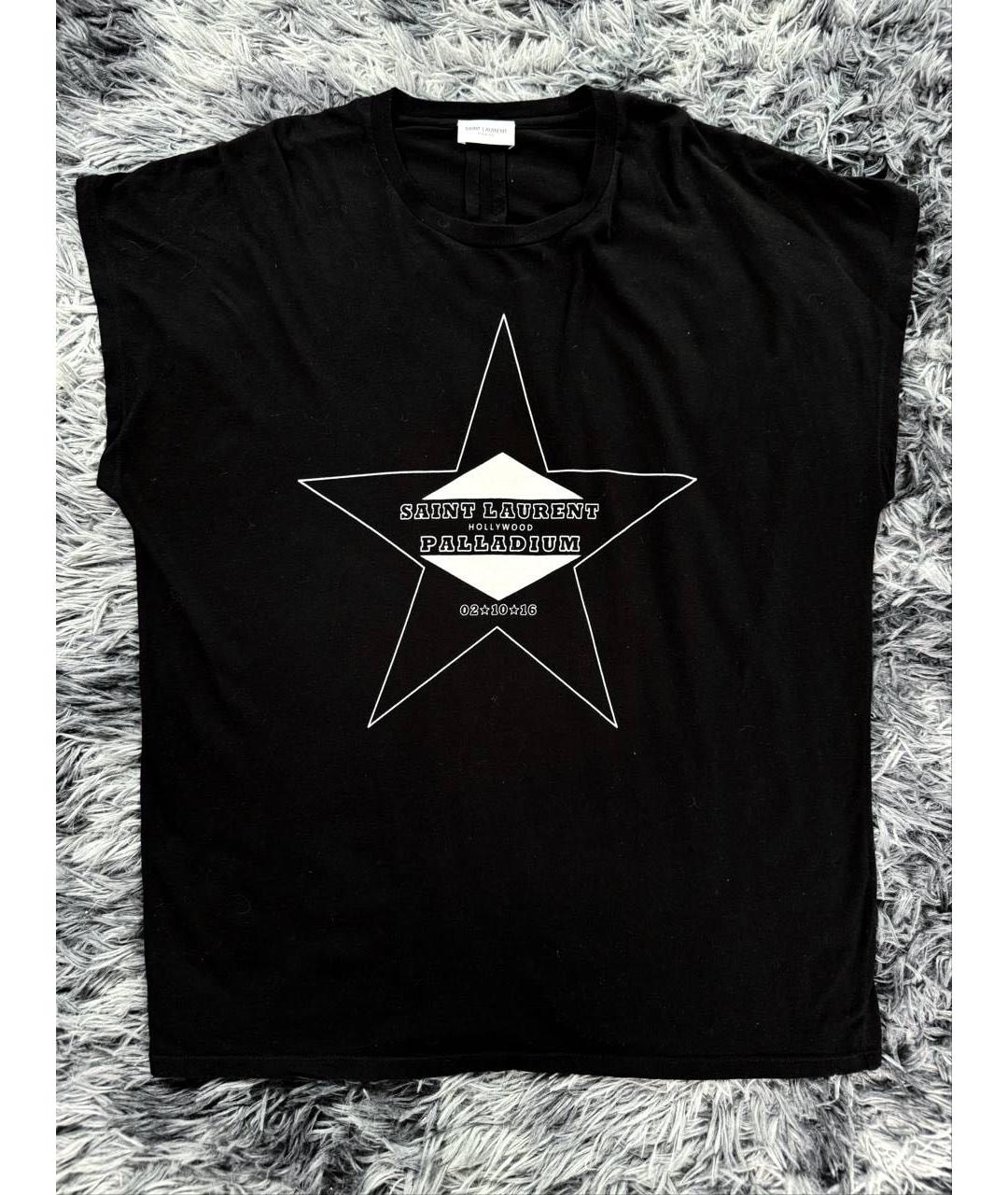 SAINT LAURENT Черная хлопковая майка, фото 8