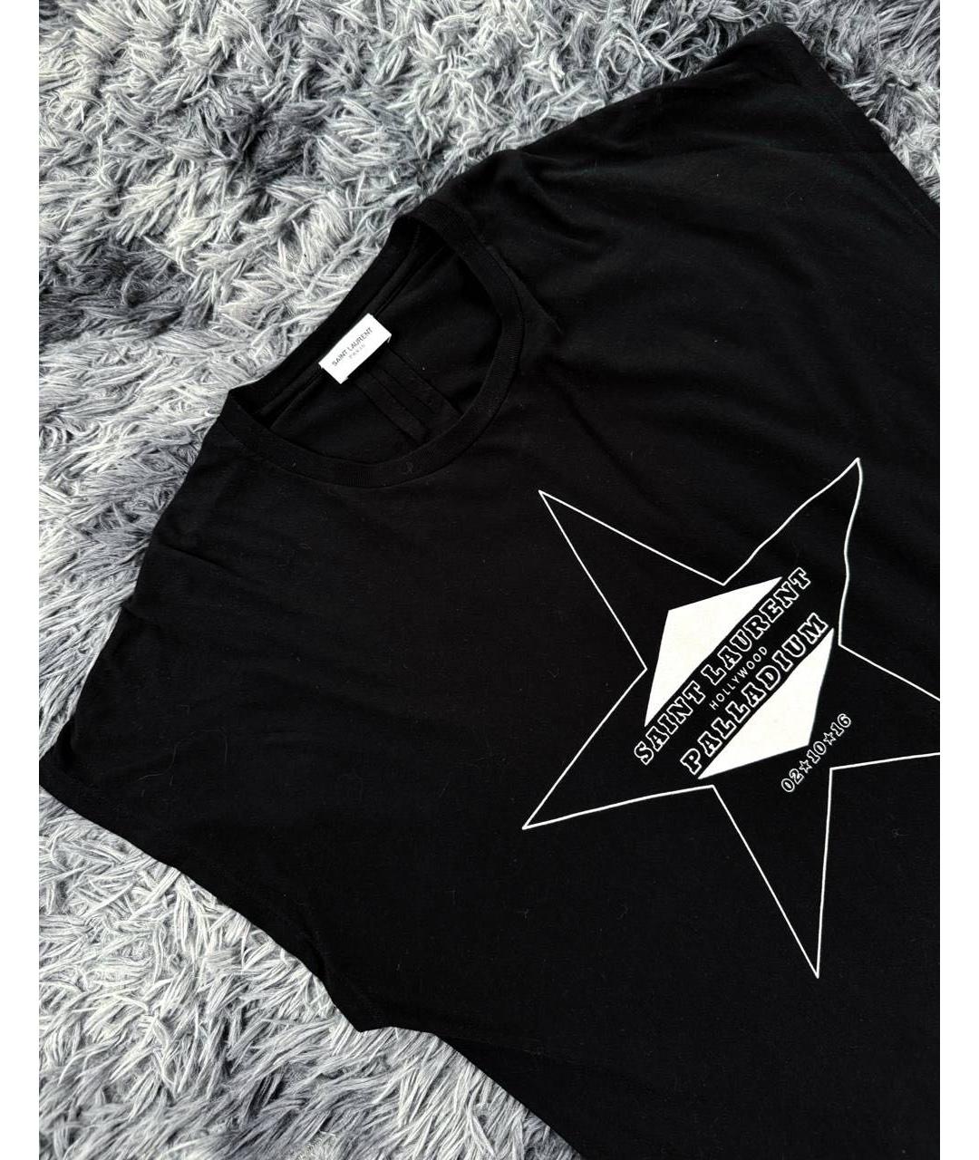 SAINT LAURENT Черная хлопковая майка, фото 3