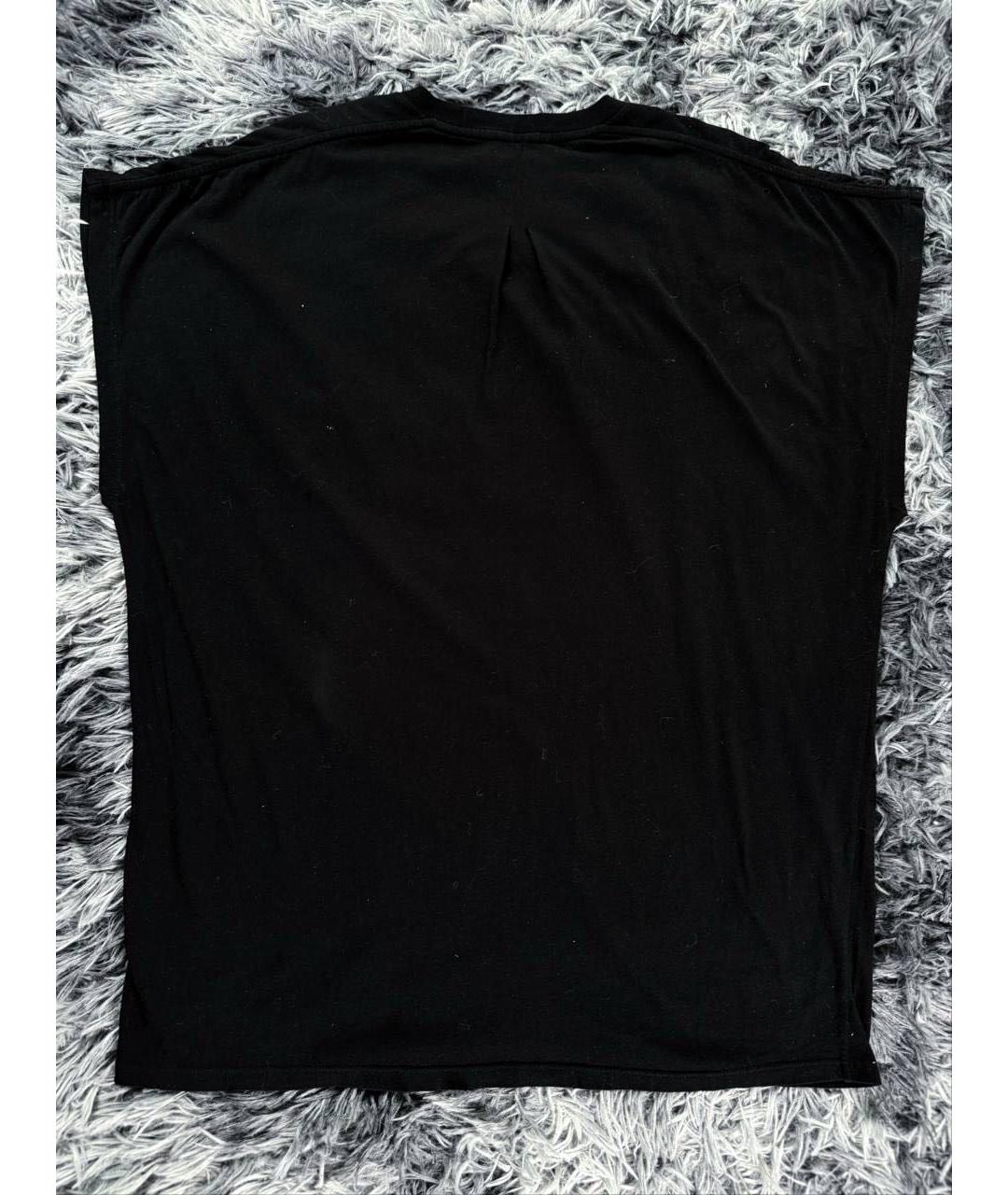 SAINT LAURENT Черная хлопковая майка, фото 2