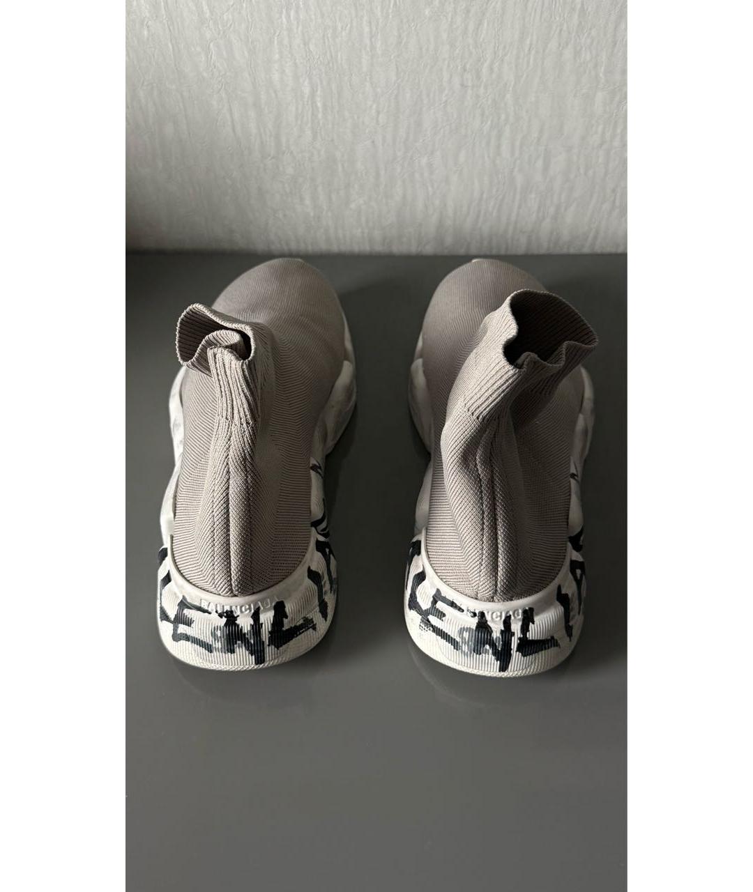 BALENCIAGA Серые текстильные высокие кроссовки / кеды, фото 3