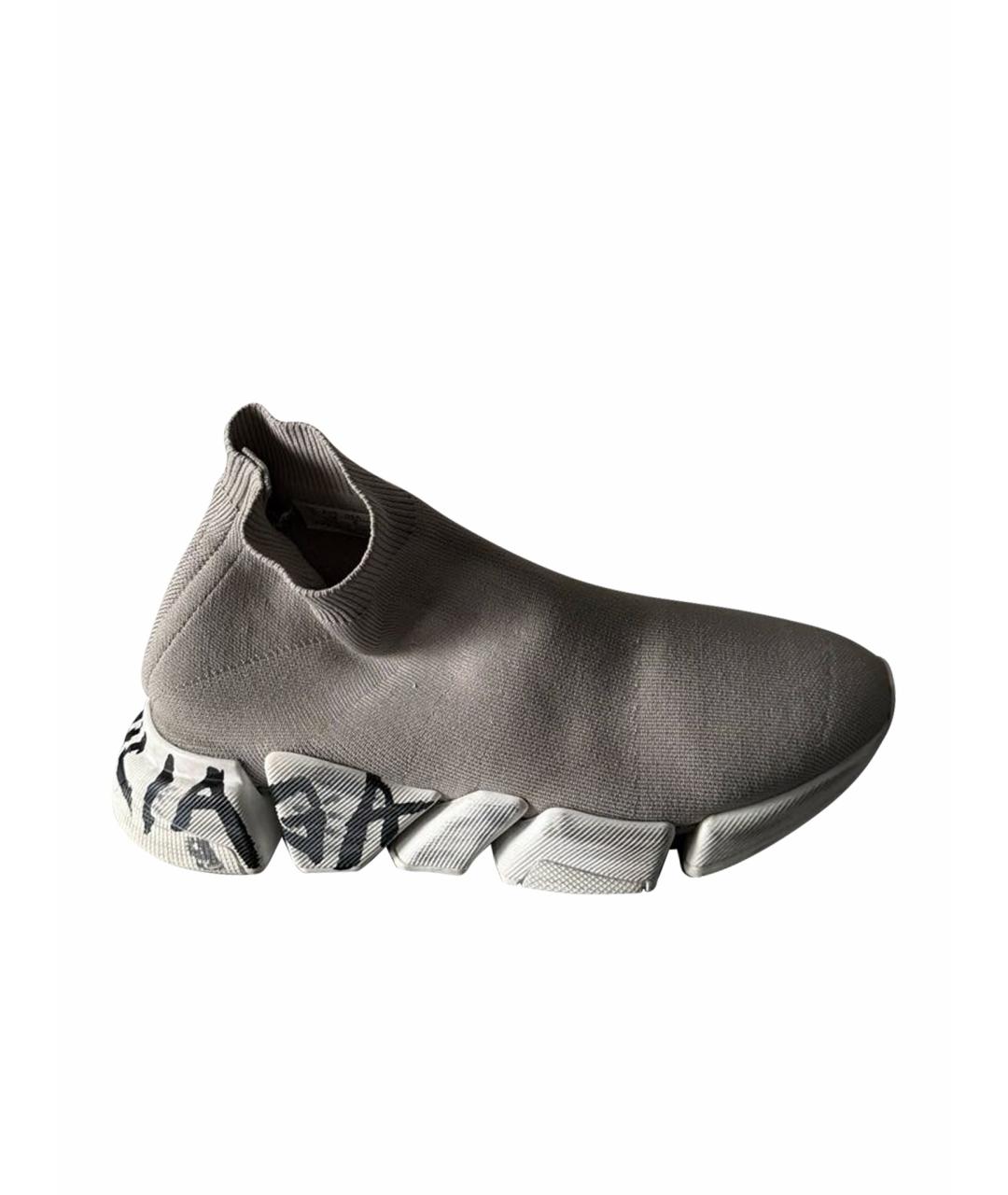 BALENCIAGA Серые текстильные высокие кроссовки / кеды, фото 1