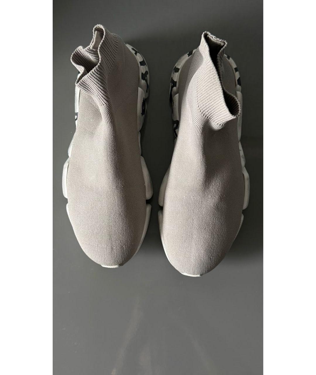 BALENCIAGA Серые текстильные высокие кроссовки / кеды, фото 2