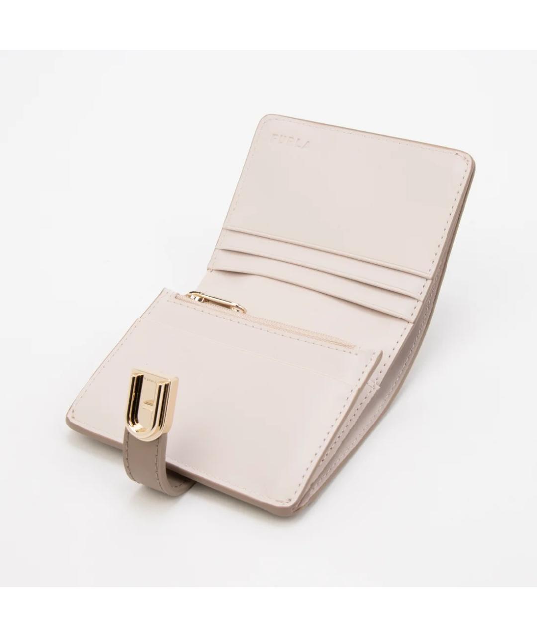 FURLA Бежевый кожаный кошелек, фото 3