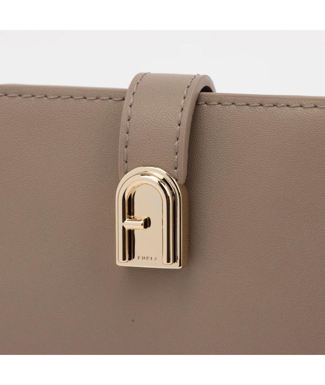 FURLA Бежевый кожаный кошелек, фото 5