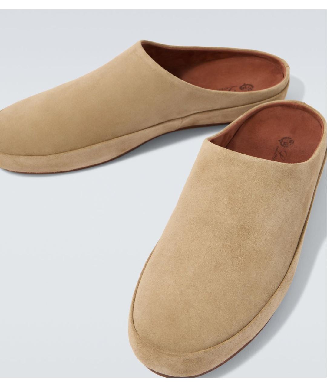 LORO PIANA Бежевые замшевые сандалии, фото 5