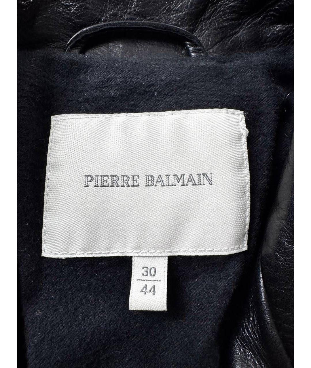 PIERRE BALMAIN Черная кожаная куртка, фото 5