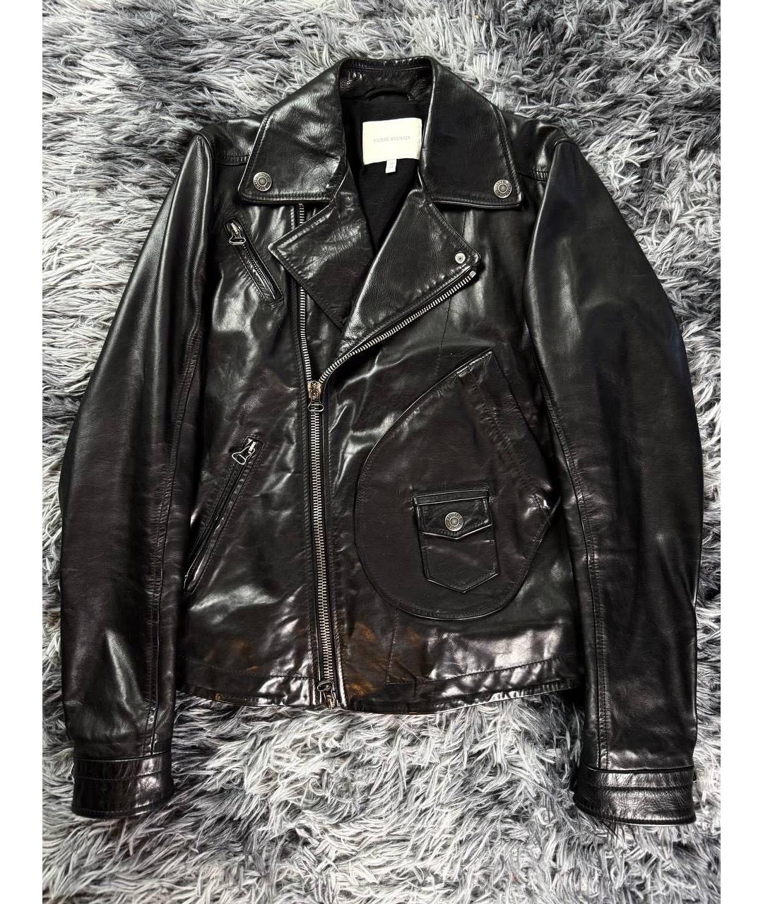 PIERRE BALMAIN Черная кожаная куртка, фото 7