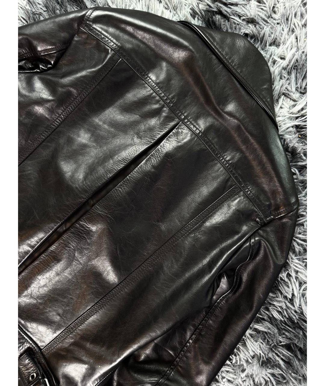 PIERRE BALMAIN Черная кожаная куртка, фото 3