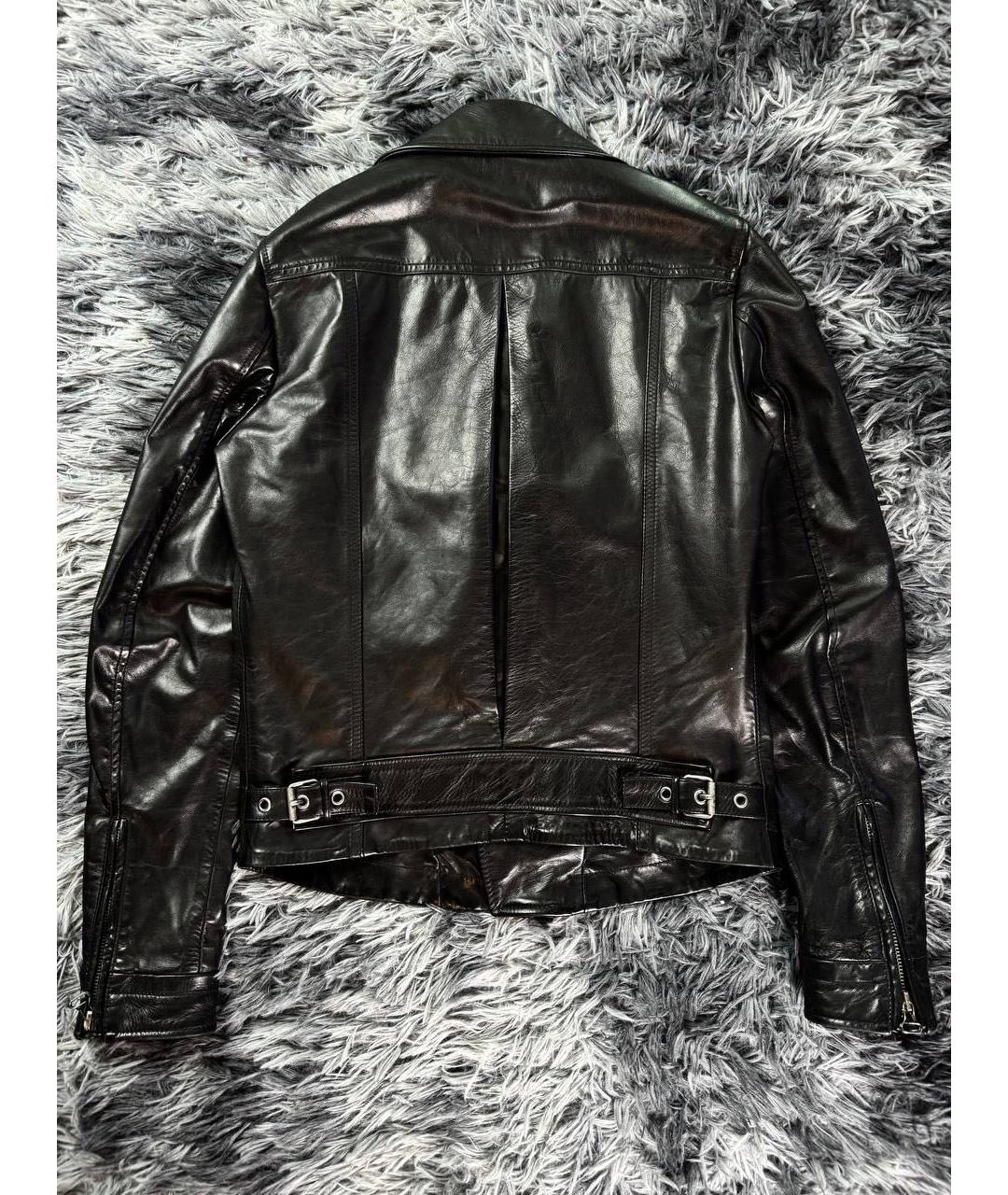 PIERRE BALMAIN Черная кожаная куртка, фото 2