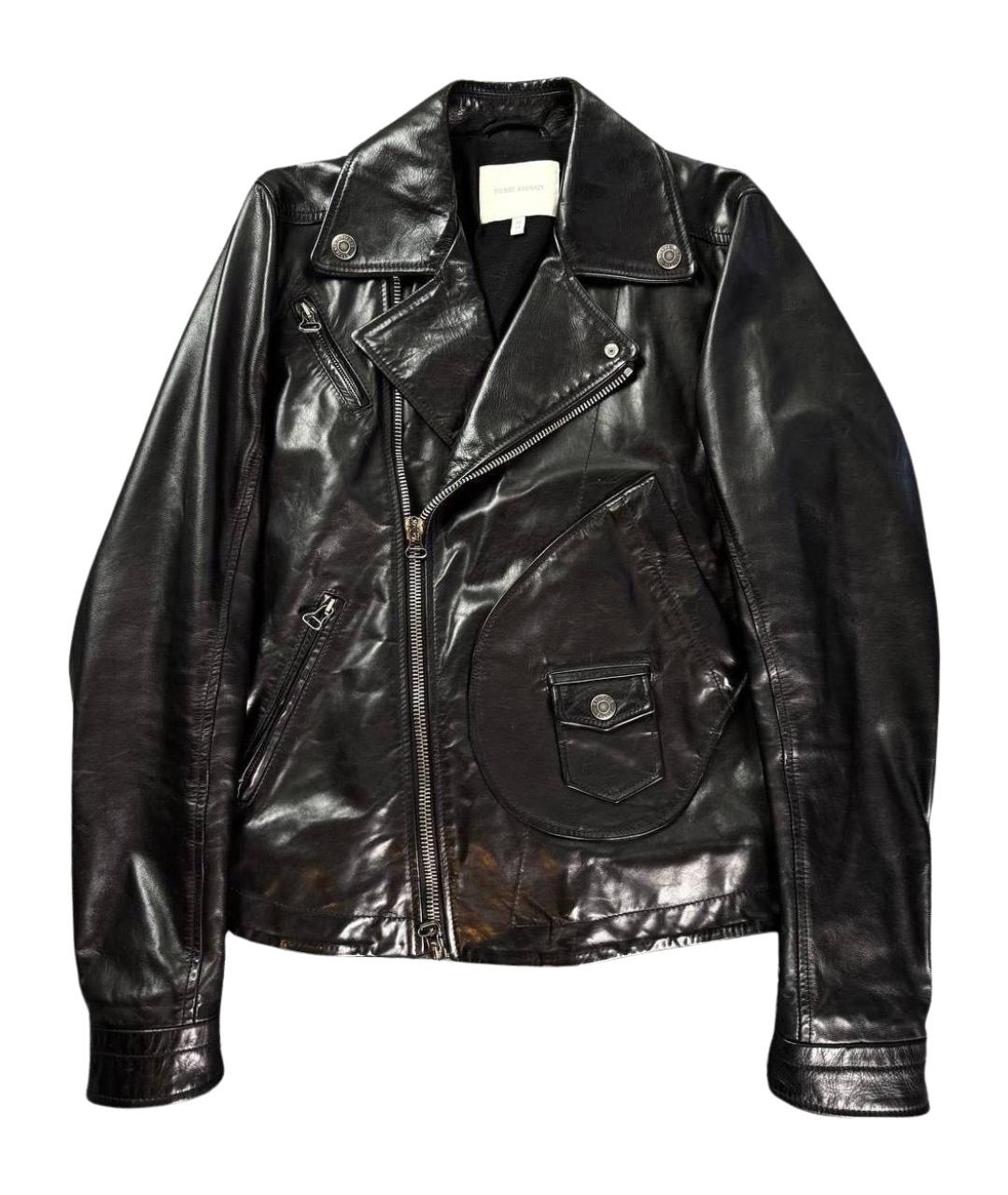 PIERRE BALMAIN Черная кожаная куртка, фото 1