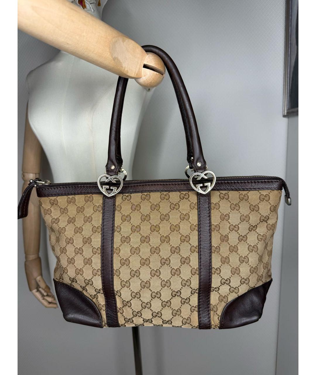 GUCCI Бежевая сумка тоут, фото 9