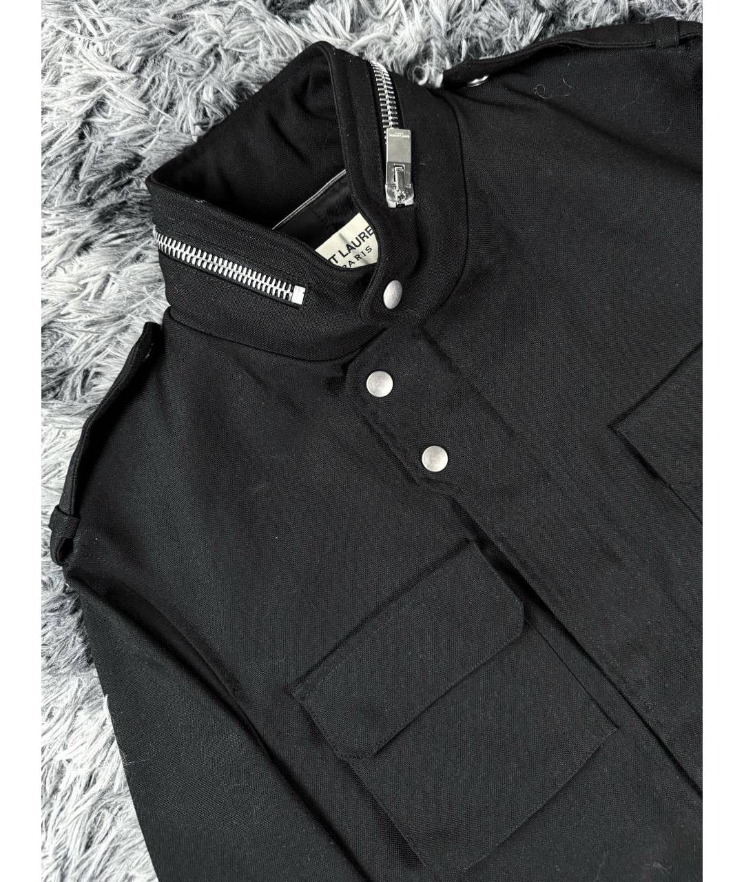 SAINT LAURENT Черная хлопковая куртка, фото 4