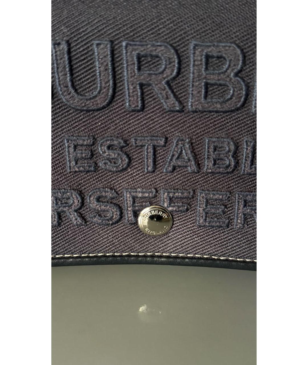 BURBERRY Темно-синяя деним сумка через плечо, фото 5