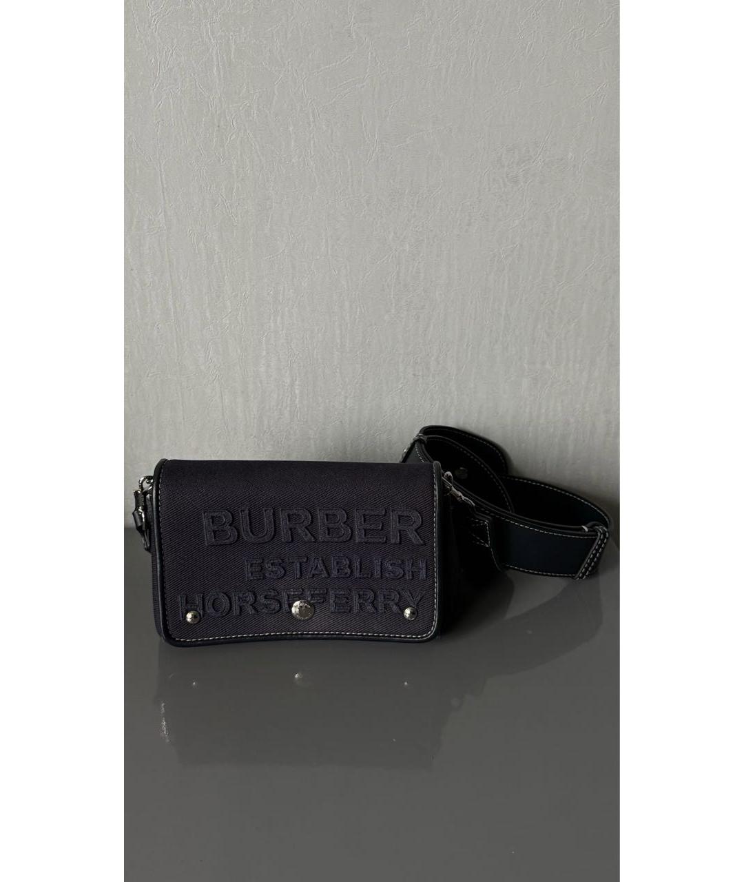 BURBERRY Темно-синяя деним сумка через плечо, фото 9