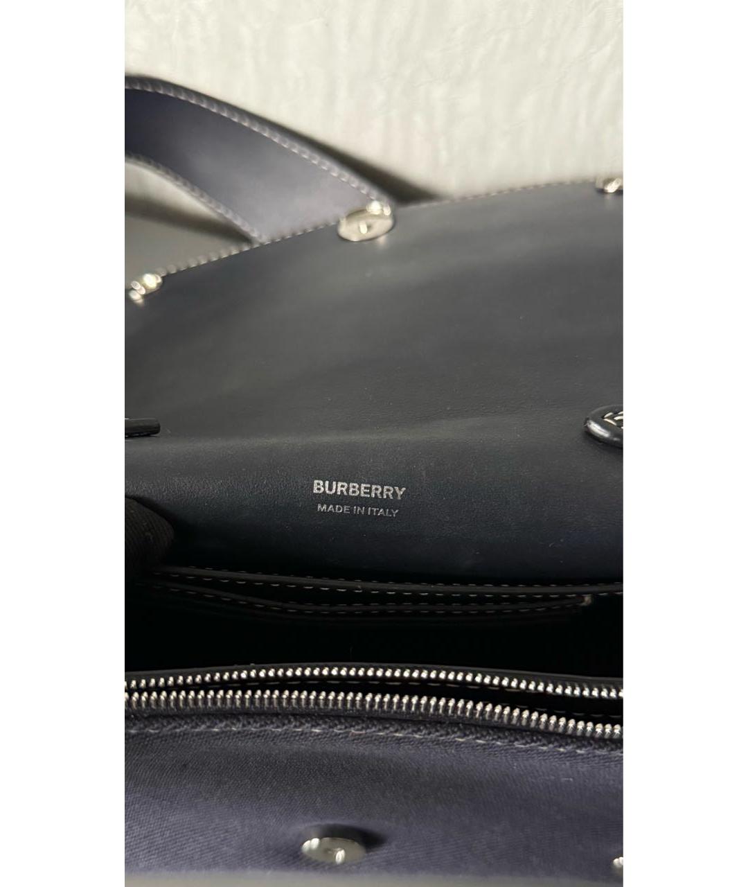 BURBERRY Темно-синяя деним сумка через плечо, фото 6