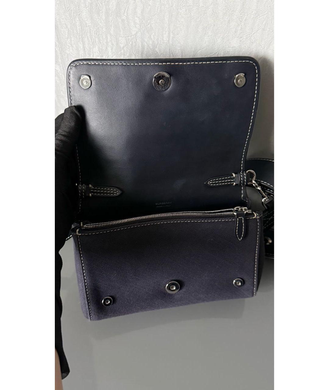BURBERRY Темно-синяя деним сумка через плечо, фото 2