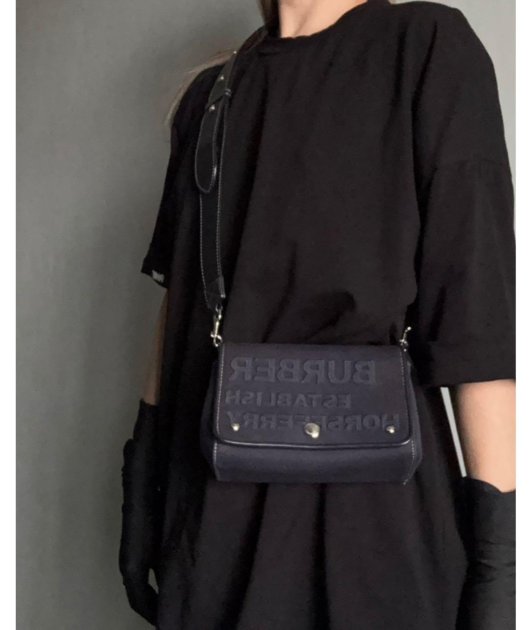 BURBERRY Темно-синяя деним сумка через плечо, фото 8