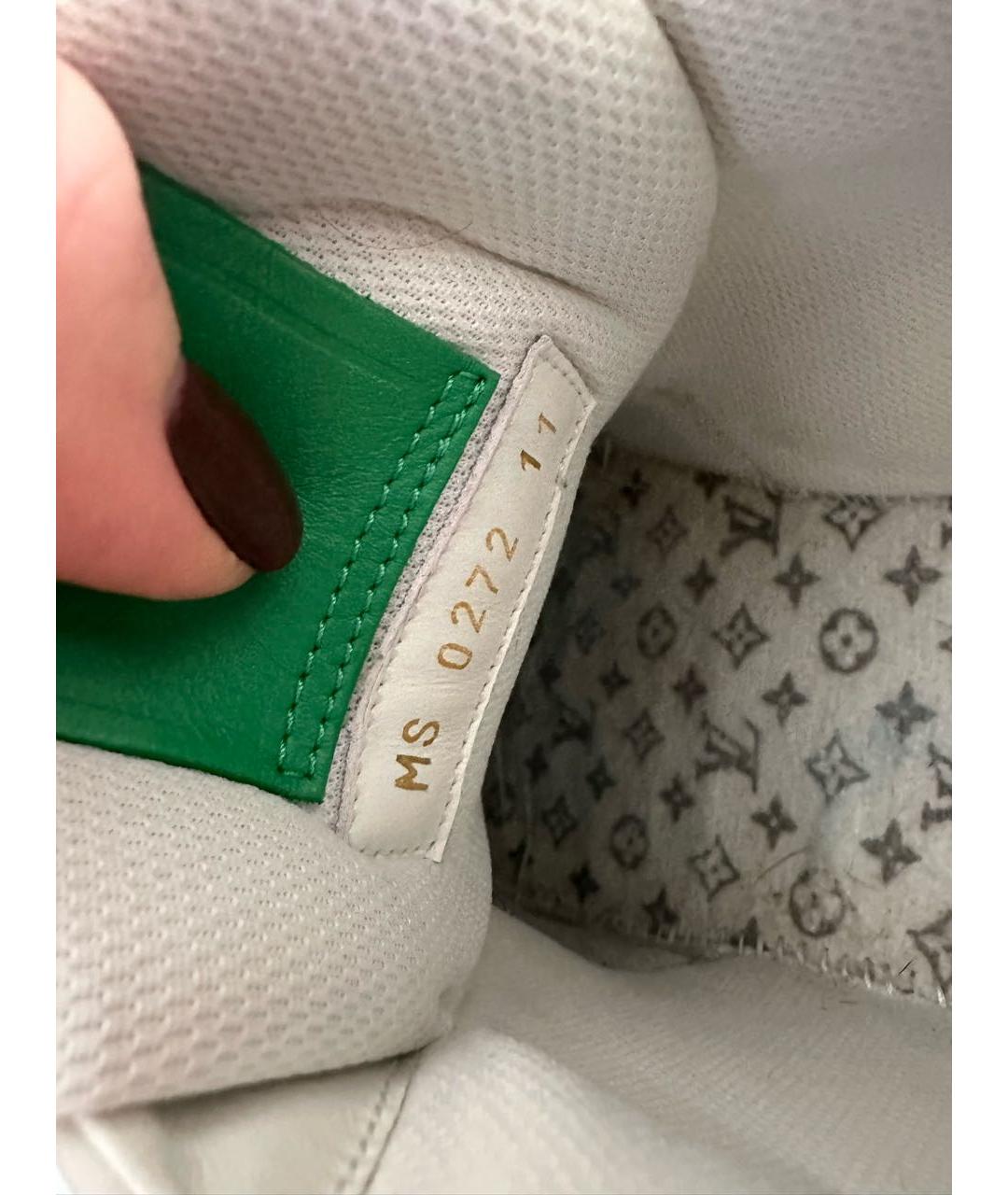 LOUIS VUITTON Зеленые кожаные низкие кроссовки / кеды, фото 7