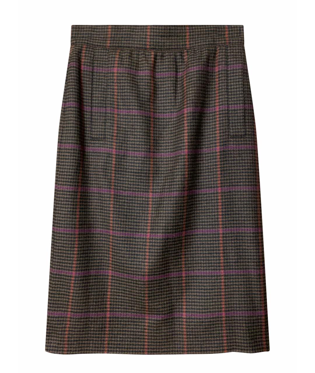 ESCADA Коричневая шерстяная юбка миди, фото 1