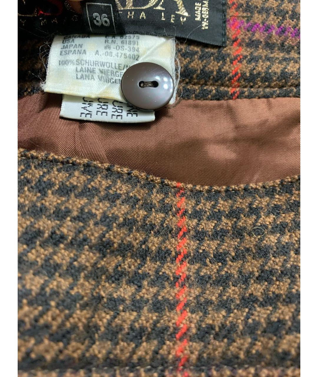 ESCADA Коричневая шерстяная юбка миди, фото 4