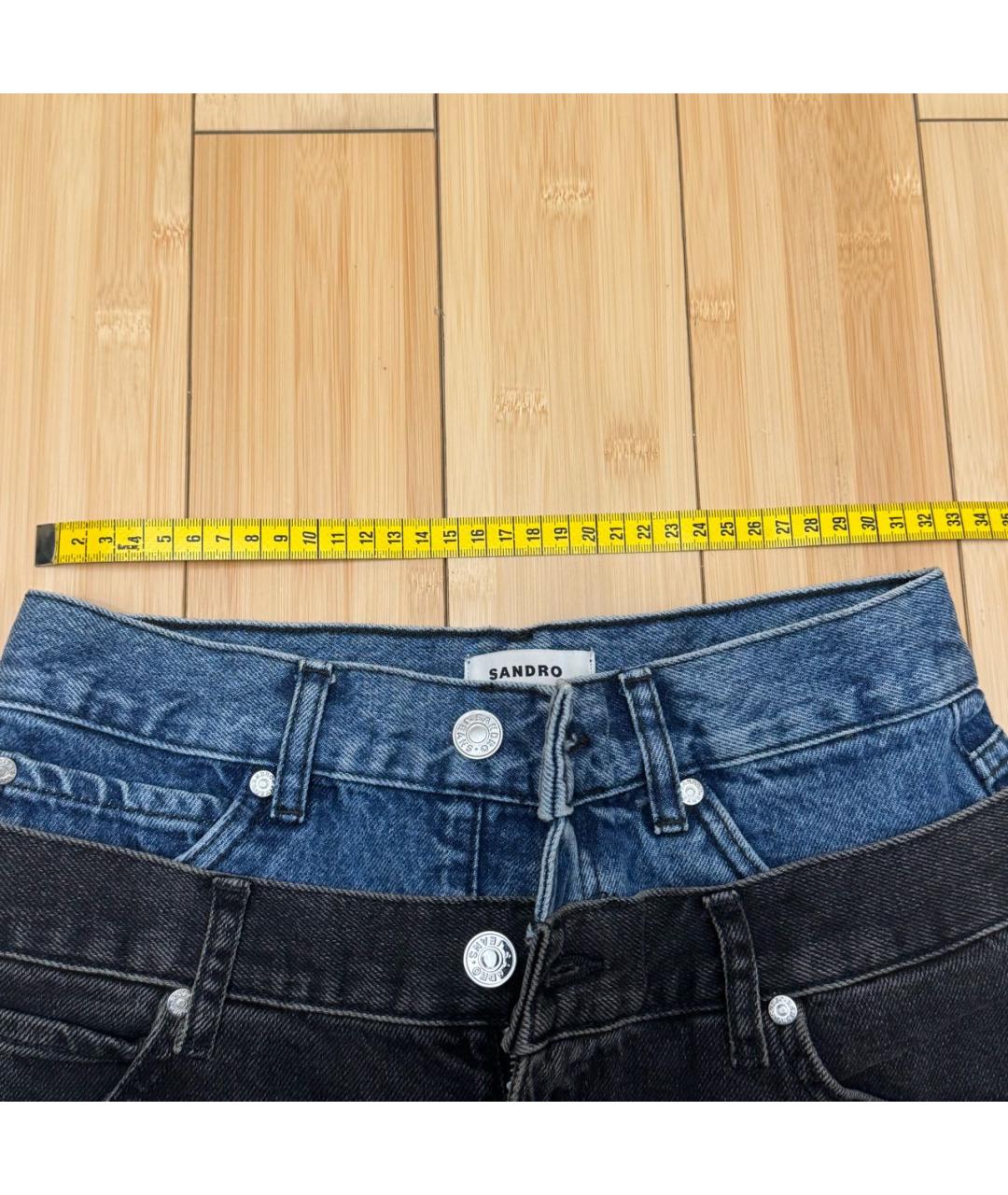 SANDRO Черные хлопковые прямые джинсы, фото 4