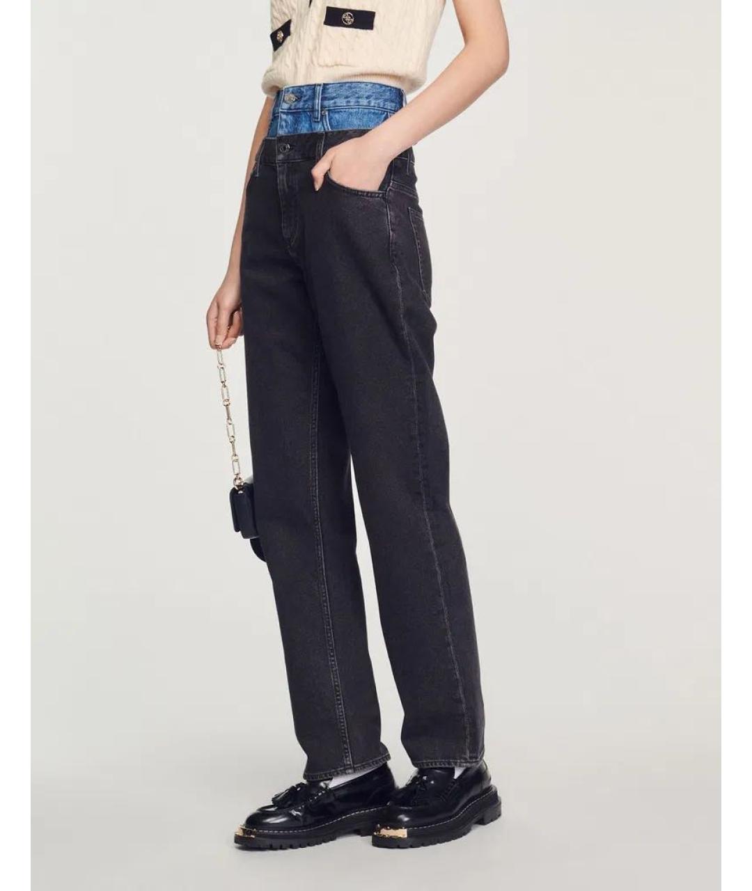 SANDRO Черные хлопковые прямые джинсы, фото 8