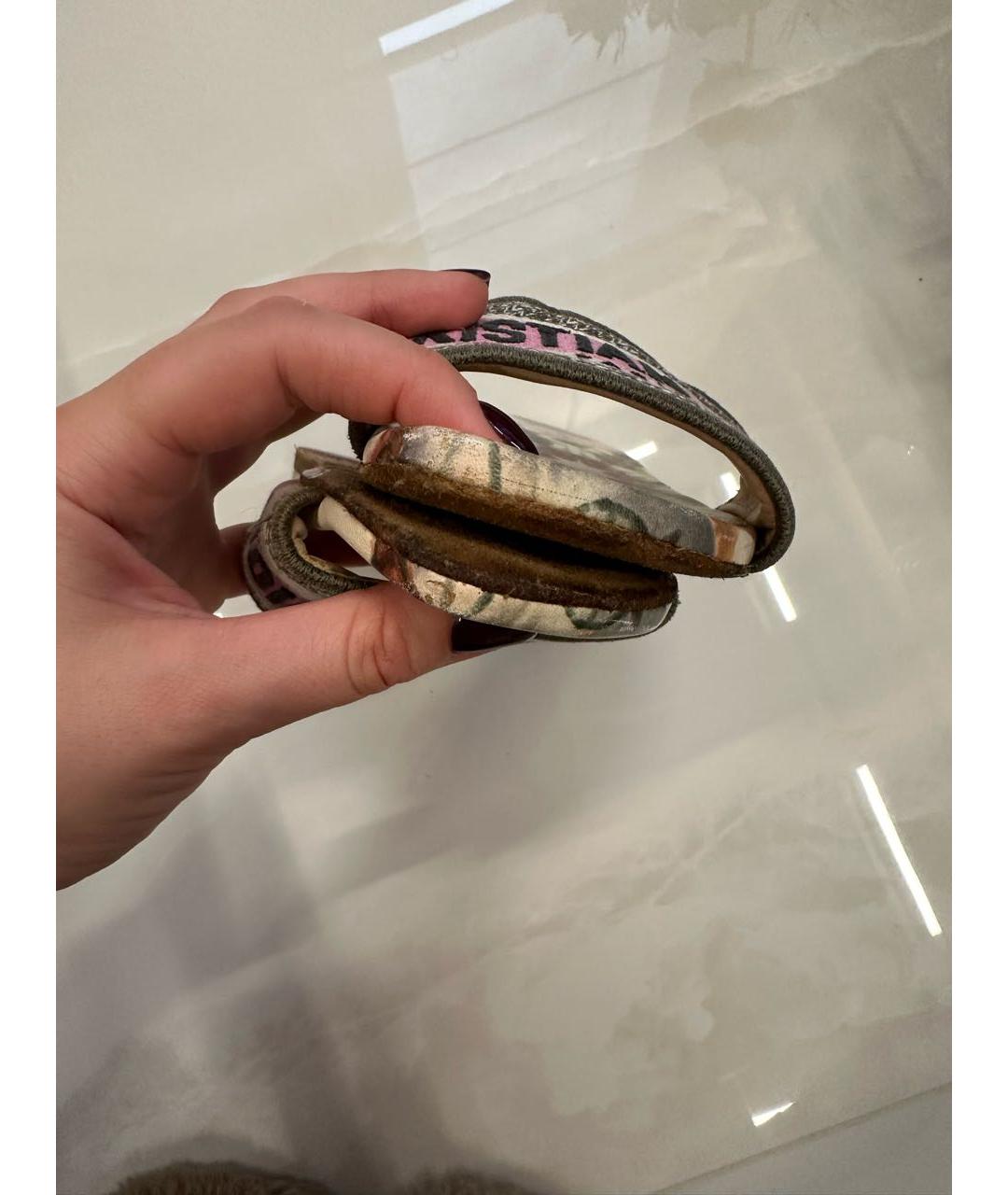 CHRISTIAN DIOR Мульти текстильные шлепанцы, фото 6