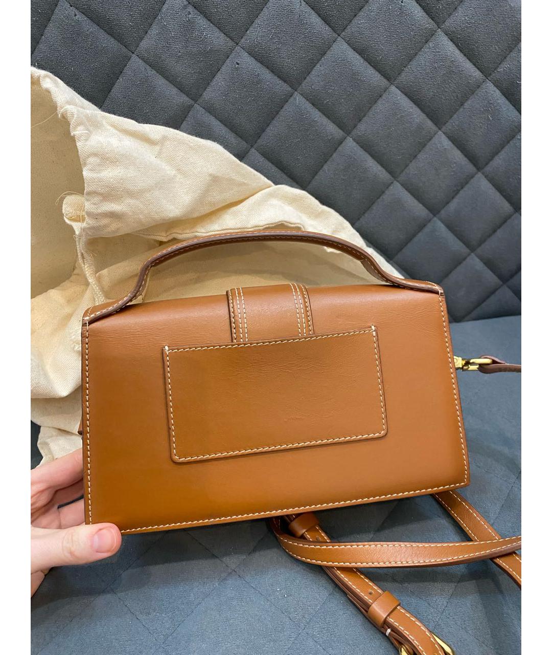 JACQUEMUS Коричневая кожаная сумка через плечо, фото 5