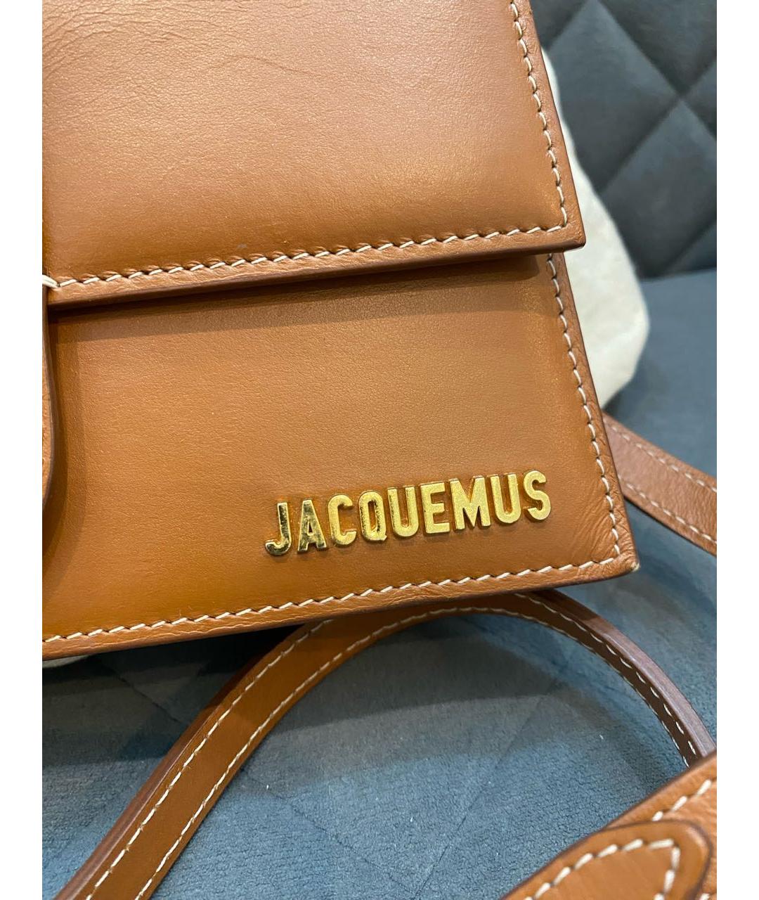 JACQUEMUS Коричневая кожаная сумка через плечо, фото 2